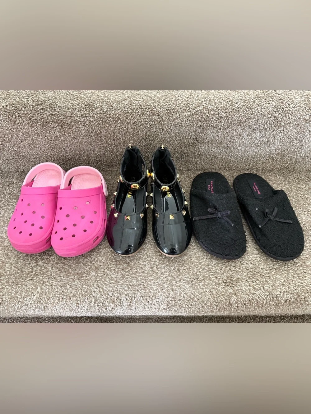 Girls Size 11c Shoes Slippers Bundle Black Pink